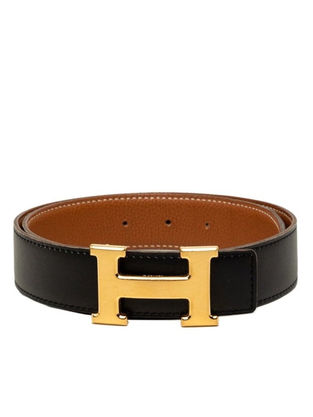 Hermes Constance Belt H Reversible 70 Black Brown Togo Box Calf